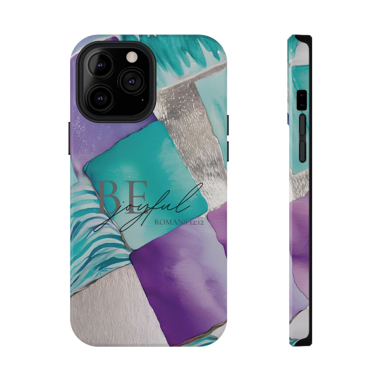 Be Joyful - Impact - Resistant Phone Case - Bible Verse (Patchwork) - Sacred Stylz