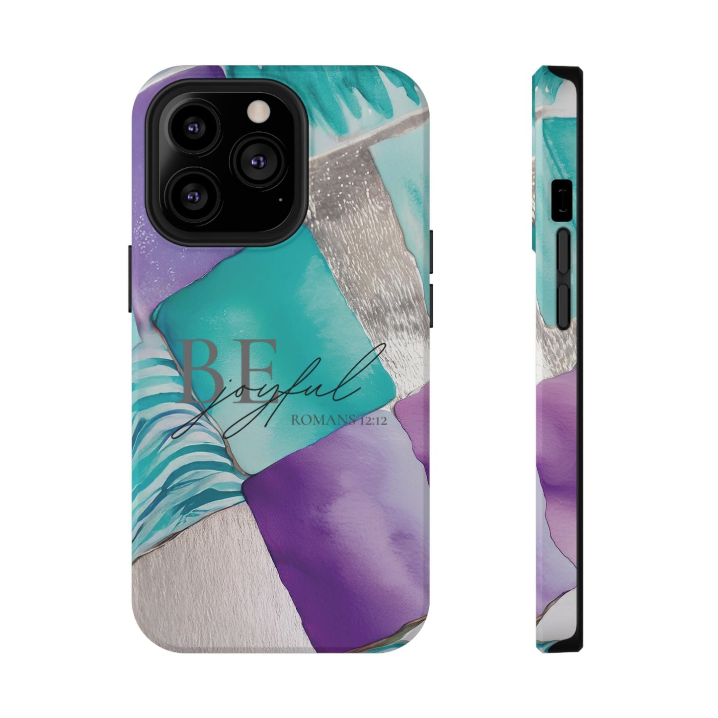 Be Joyful - Impact - Resistant Phone Case - Bible Verse (Patchwork) - Sacred Stylz