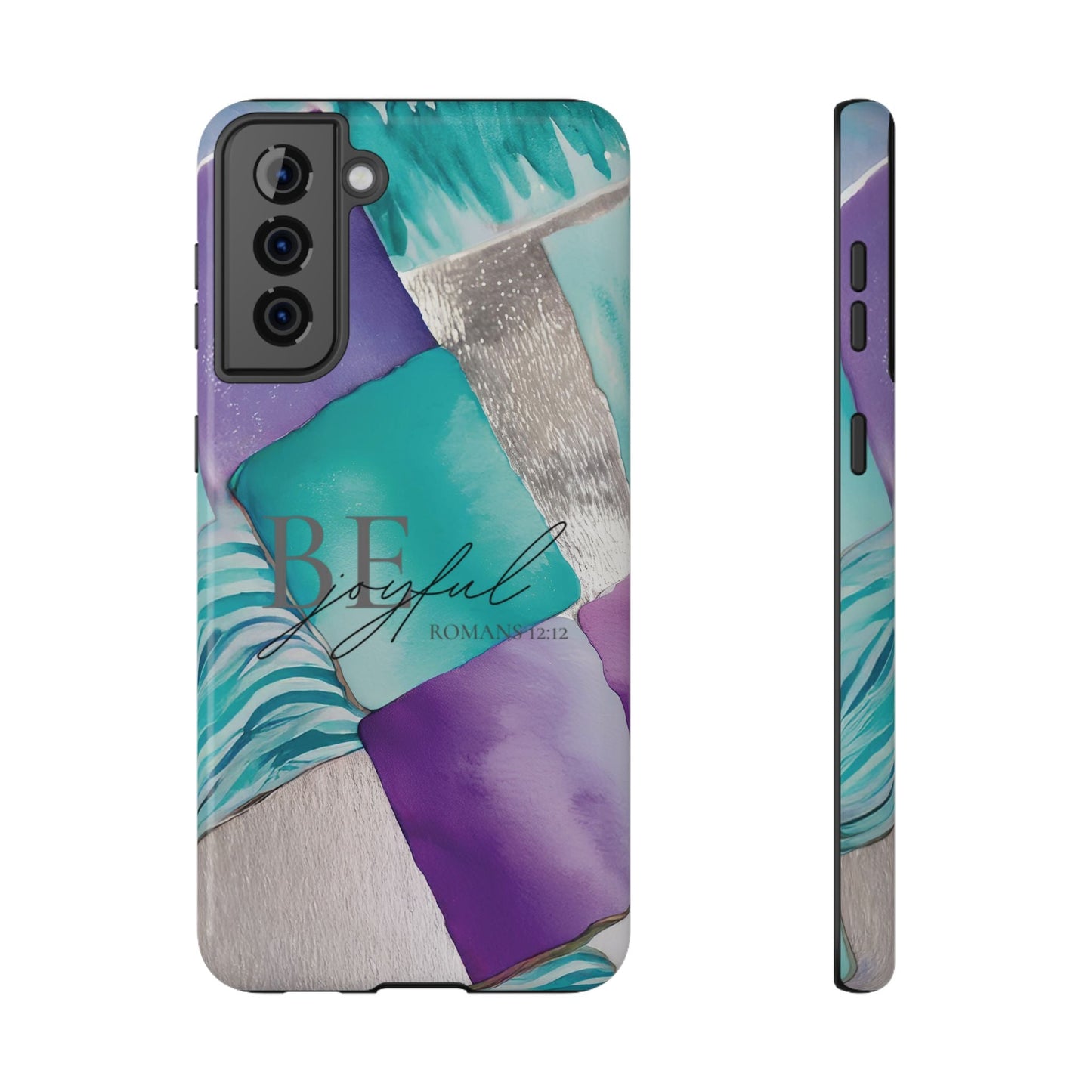 Be Joyful - Impact - Resistant Phone Case - Bible Verse (Patchwork) - Sacred Stylz