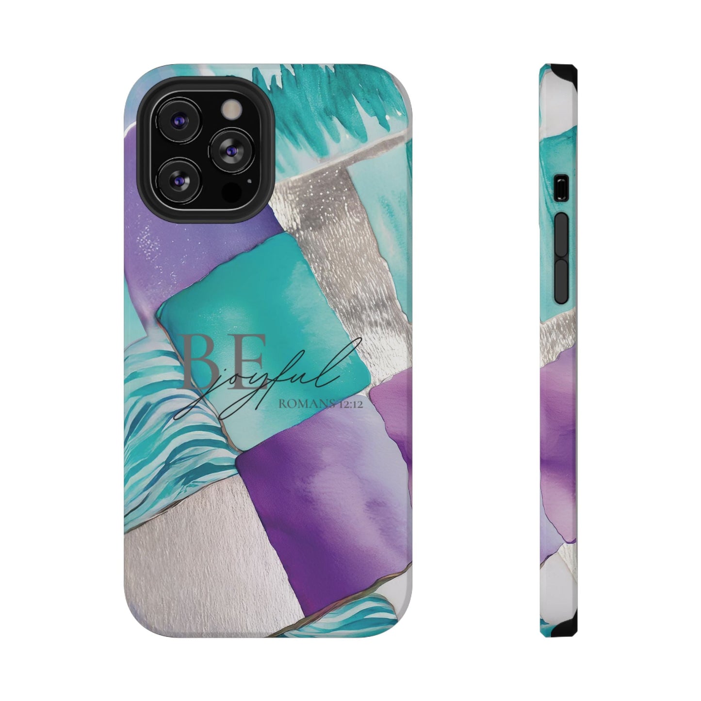 Be Joyful - Impact - Resistant Phone Case - Bible Verse (Patchwork) - Sacred Stylz