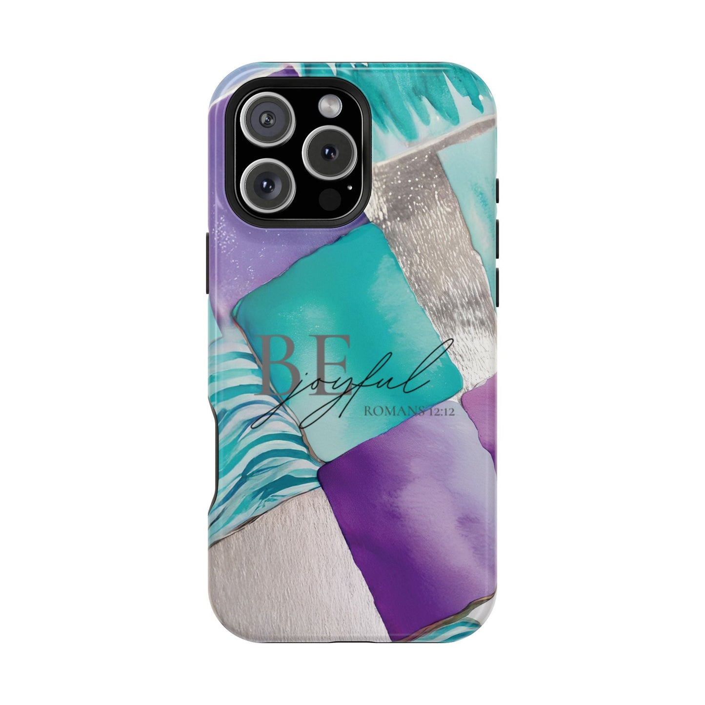 Be Joyful - Impact - Resistant Phone Case - Bible Verse (Patchwork) - Sacred Stylz