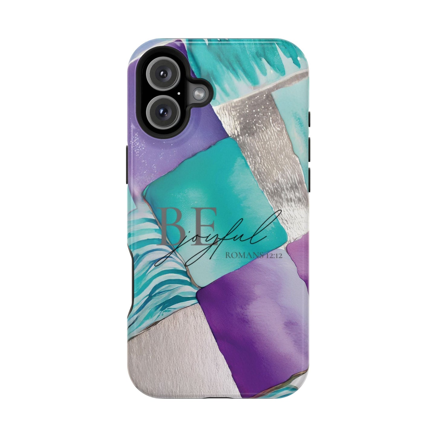 Be Joyful - Impact - Resistant Phone Case - Bible Verse (Patchwork) - Sacred Stylz