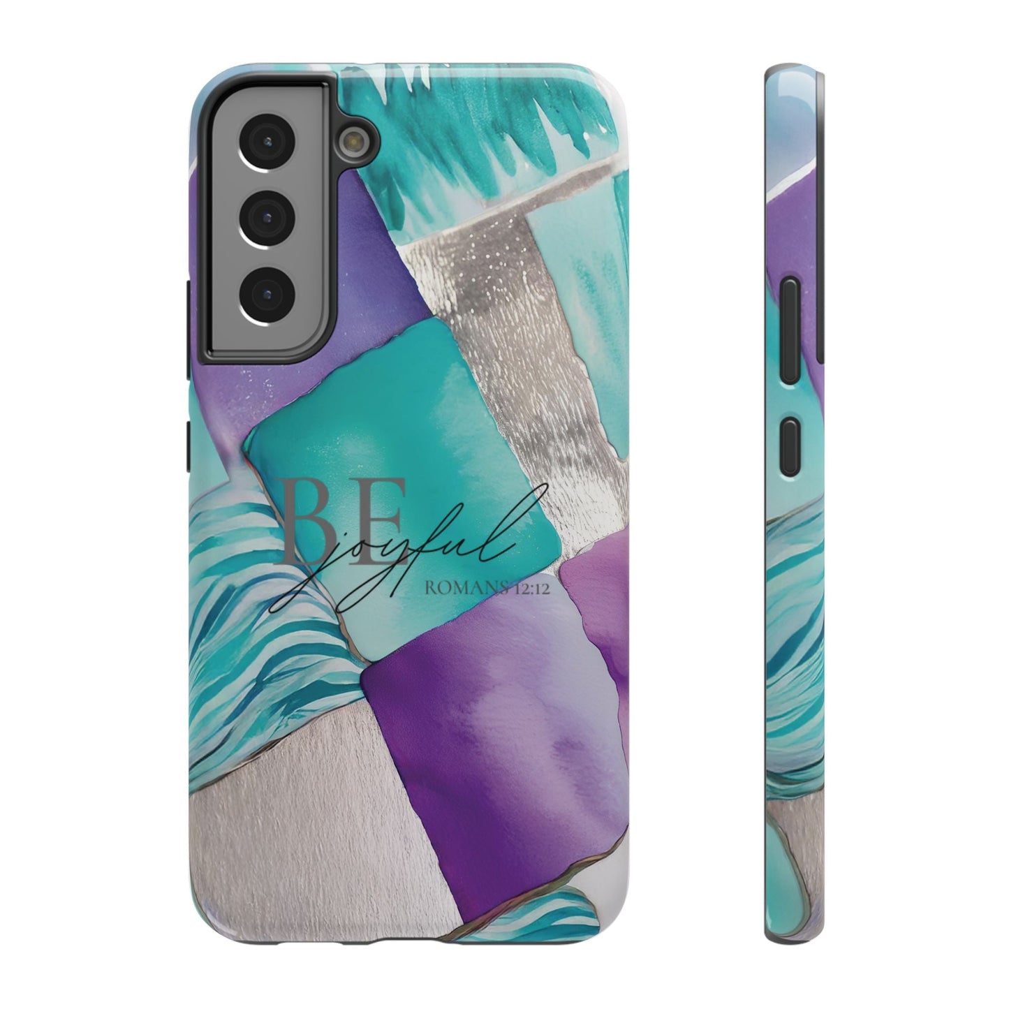 Be Joyful - Impact - Resistant Phone Case - Bible Verse (Patchwork) - Sacred Stylz