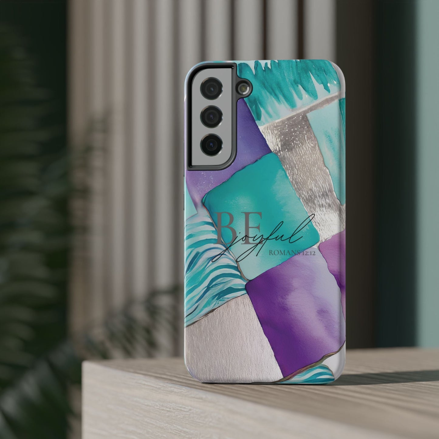Be Joyful - Impact - Resistant Phone Case - Bible Verse (Patchwork) - Sacred Stylz