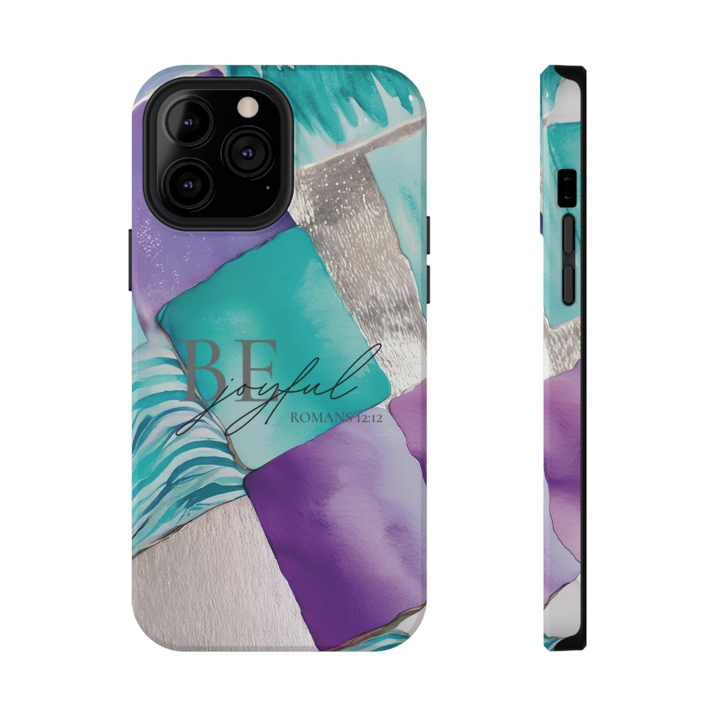 Be Joyful - Impact - Resistant Phone Case - Bible Verse (Patchwork) - Sacred Stylz