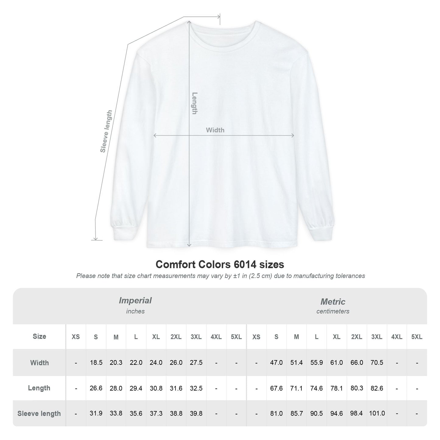 Shirt Measurements Chart