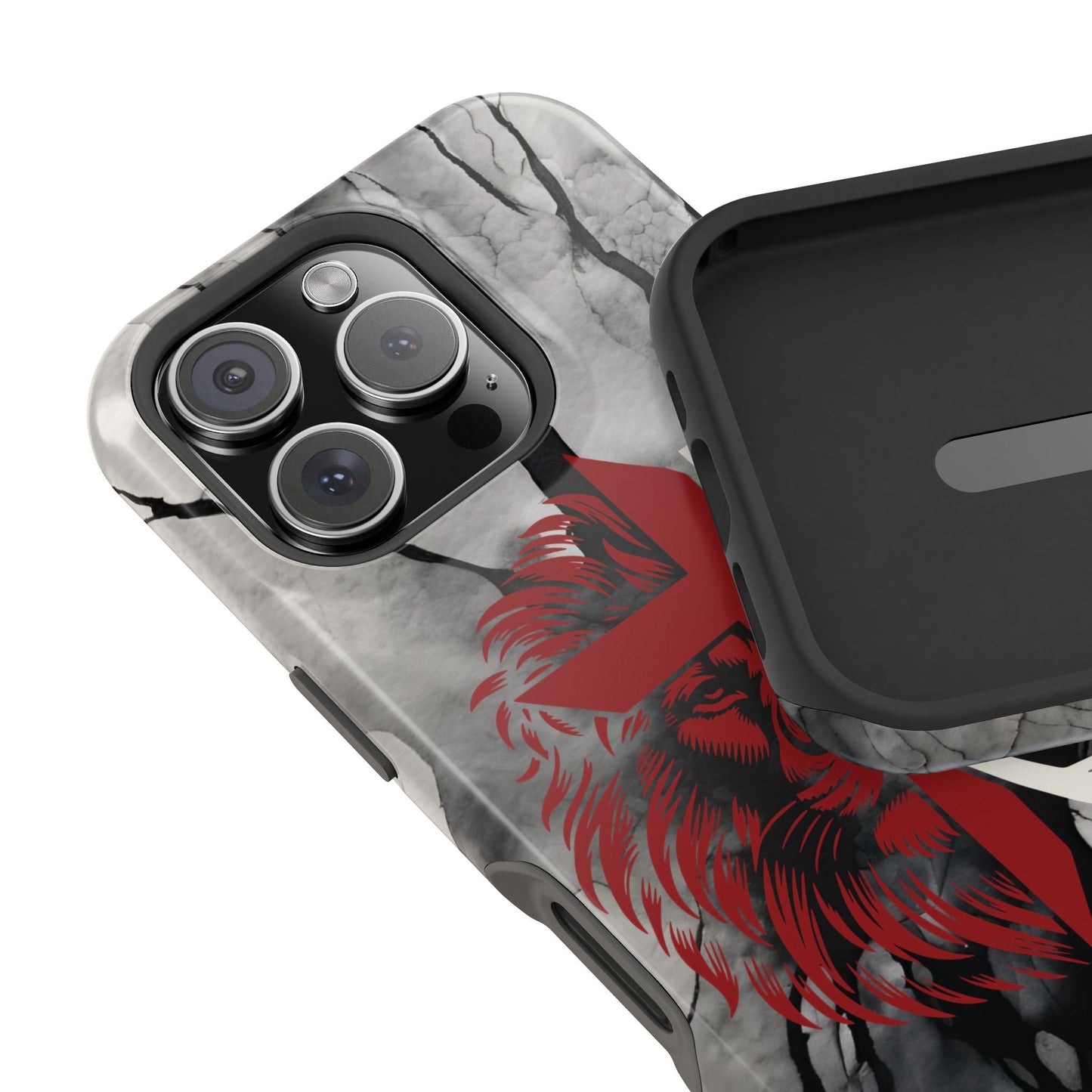 Man of Faith - Impact - Resistant Phone Case - Lion & Cross (Red) - Sacred Stylz