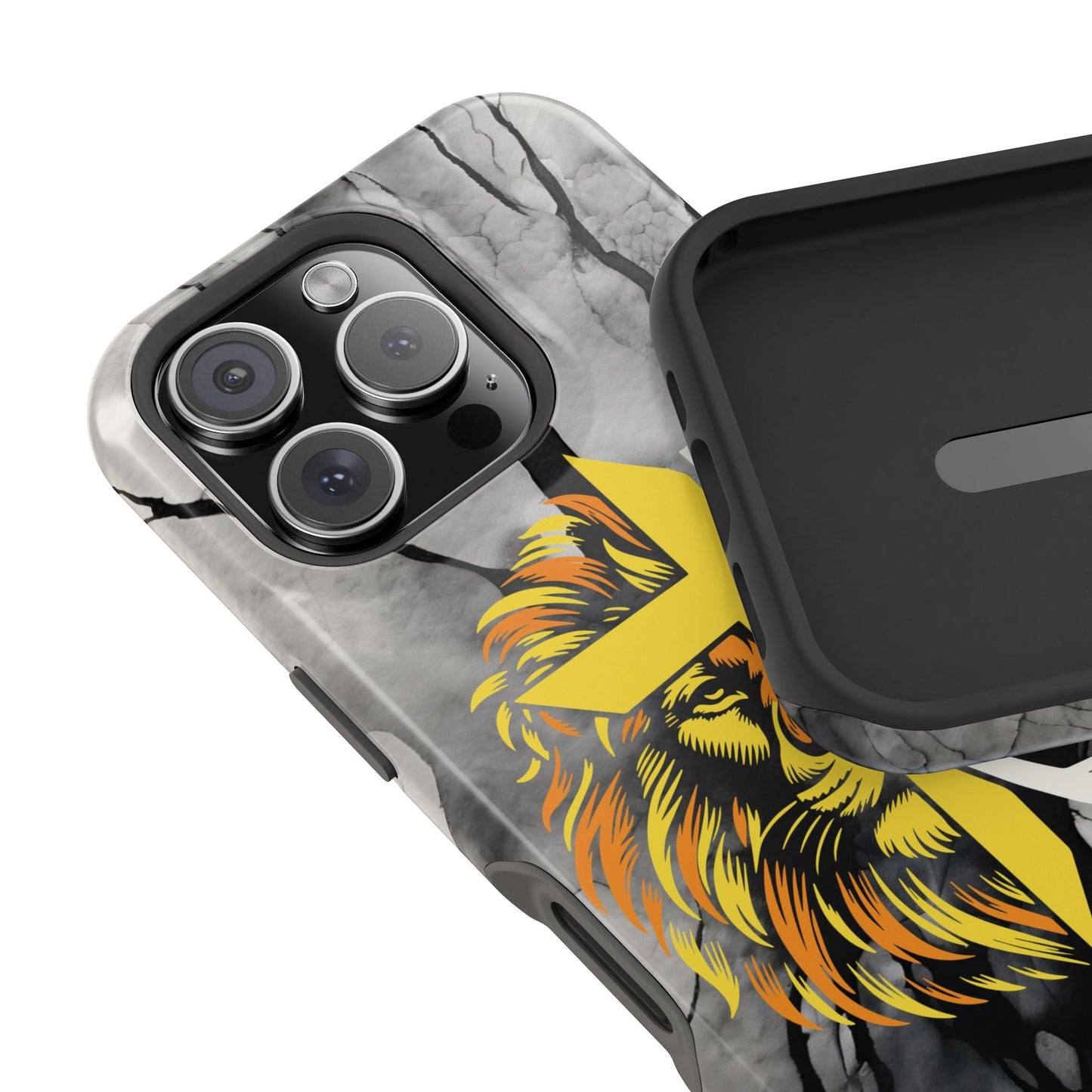 Man of Faith - Impact - Resistant Phone Case - Lion & Cross (Yellow) - Sacred Stylz