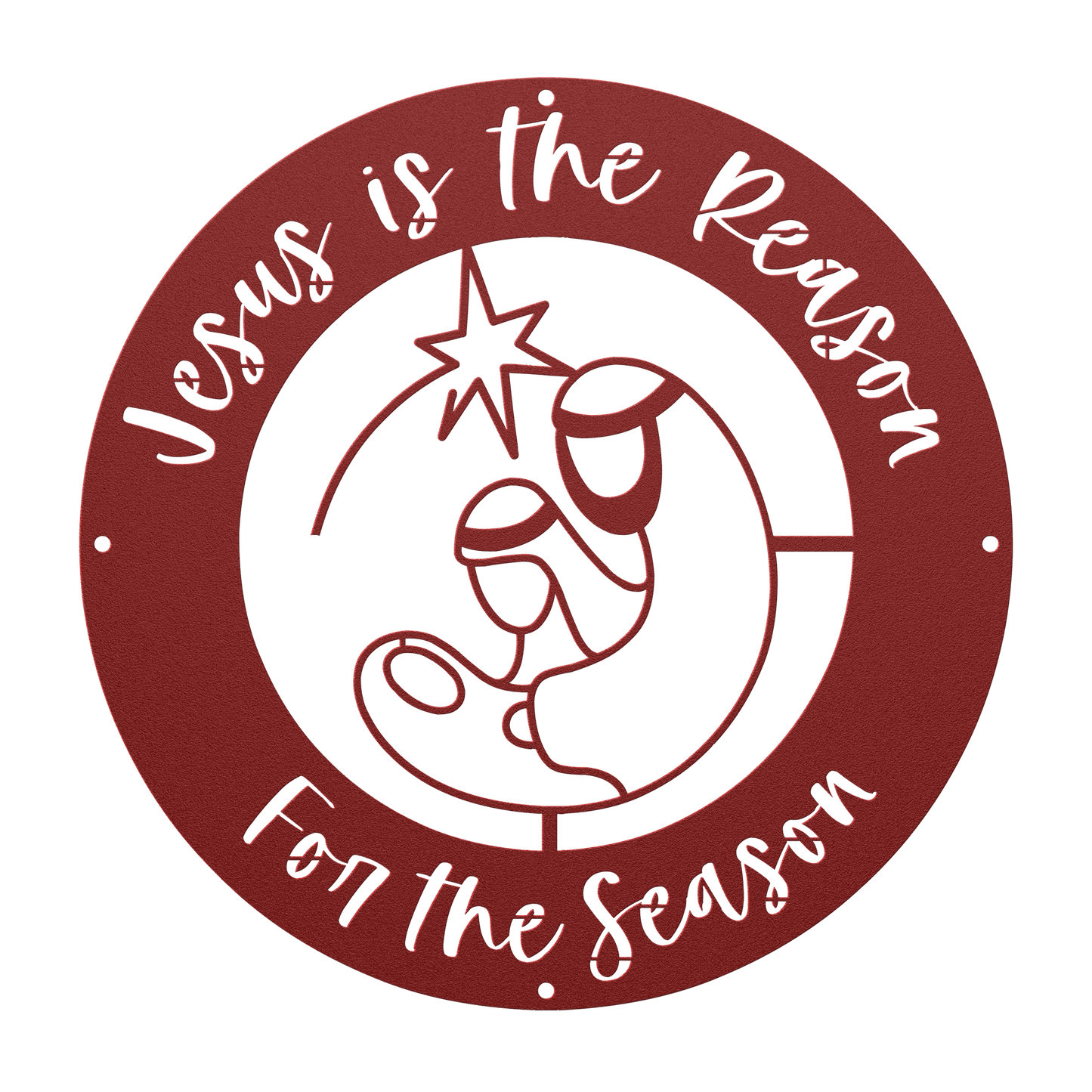 Jesus is the Reason for the Season - Holy Family Metal Decor - Sacred Stylz