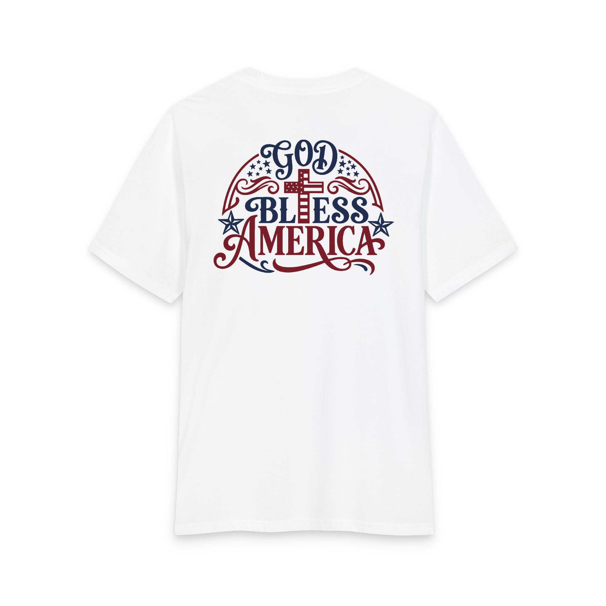 God Bless America Tri-Blend Tee - 3 Colors (Heathered Grey/White/Flint Blue Heather)