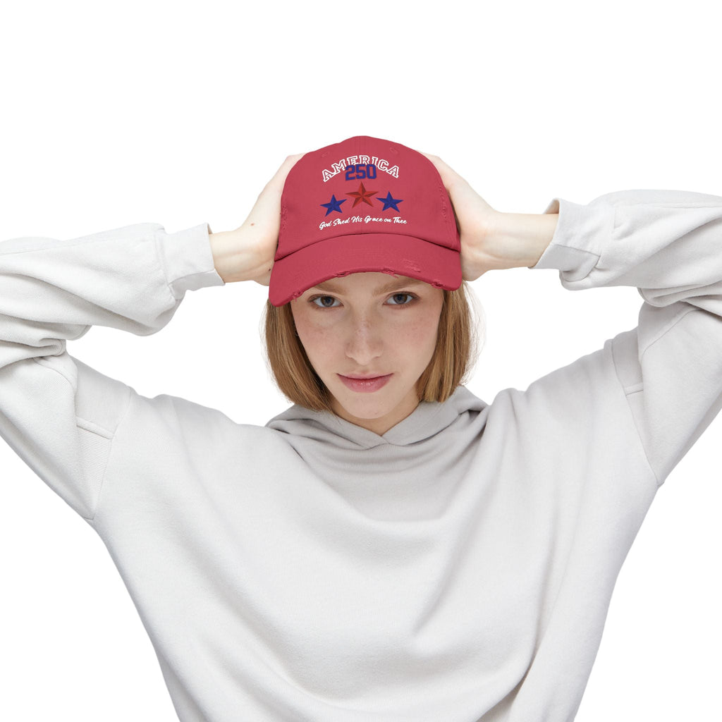 250 Years America | God Shed His Grace on Thee | Unisex Vintage Cap - 5 Colors - Sacred Stylz