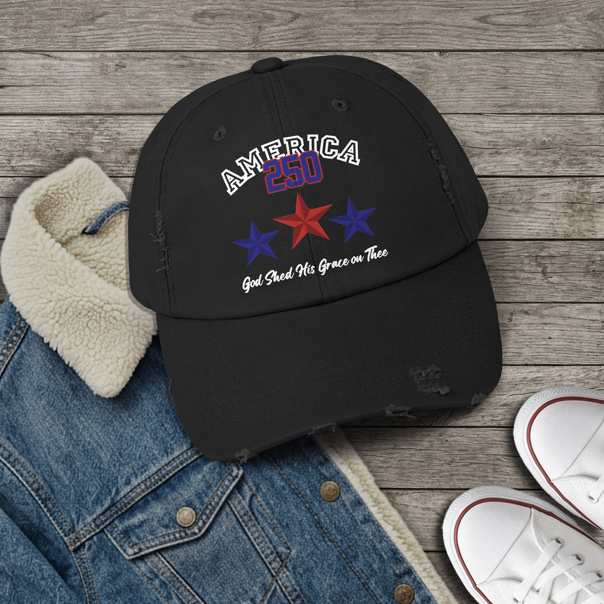 250 Years America | God Shed His Grace on Thee | Unisex Vintage Cap - 5 Colors - Sacred Stylz
