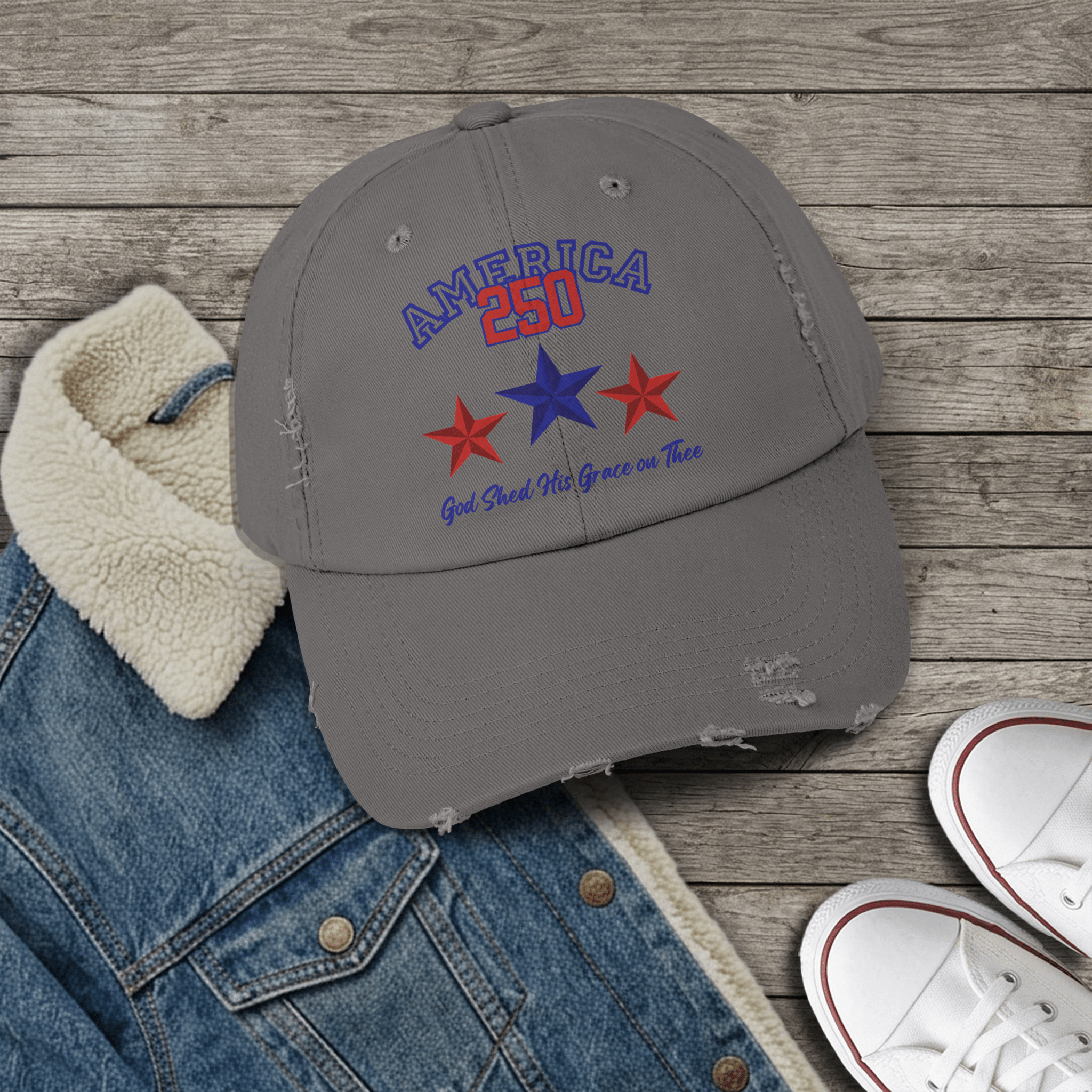 250 Years America | God Shed His Grace on Thee | Unisex Vintage Cap - 5 Colors - Sacred Stylz