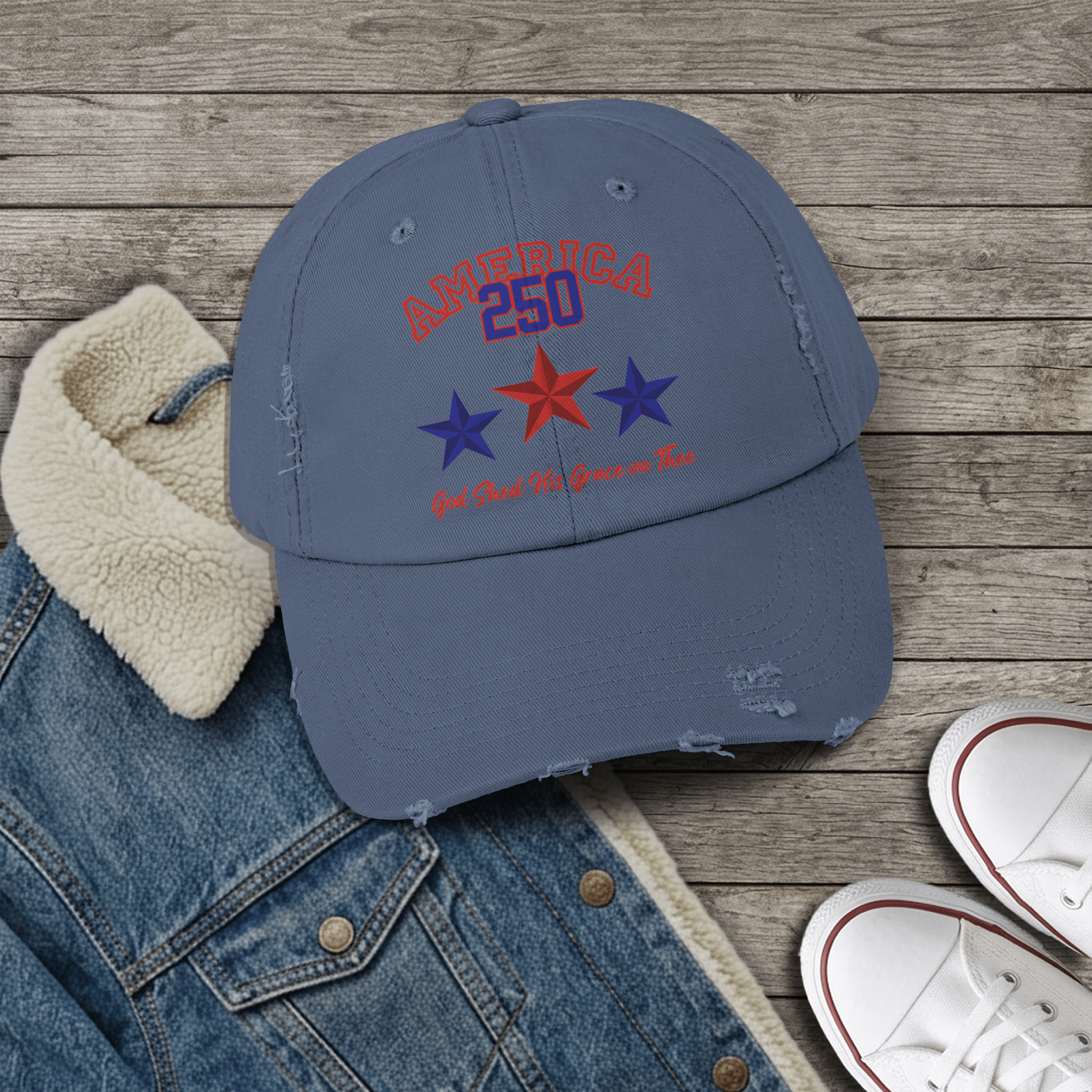 250 Years America | God Shed His Grace on Thee | Unisex Vintage Cap - 5 Colors - Sacred Stylz