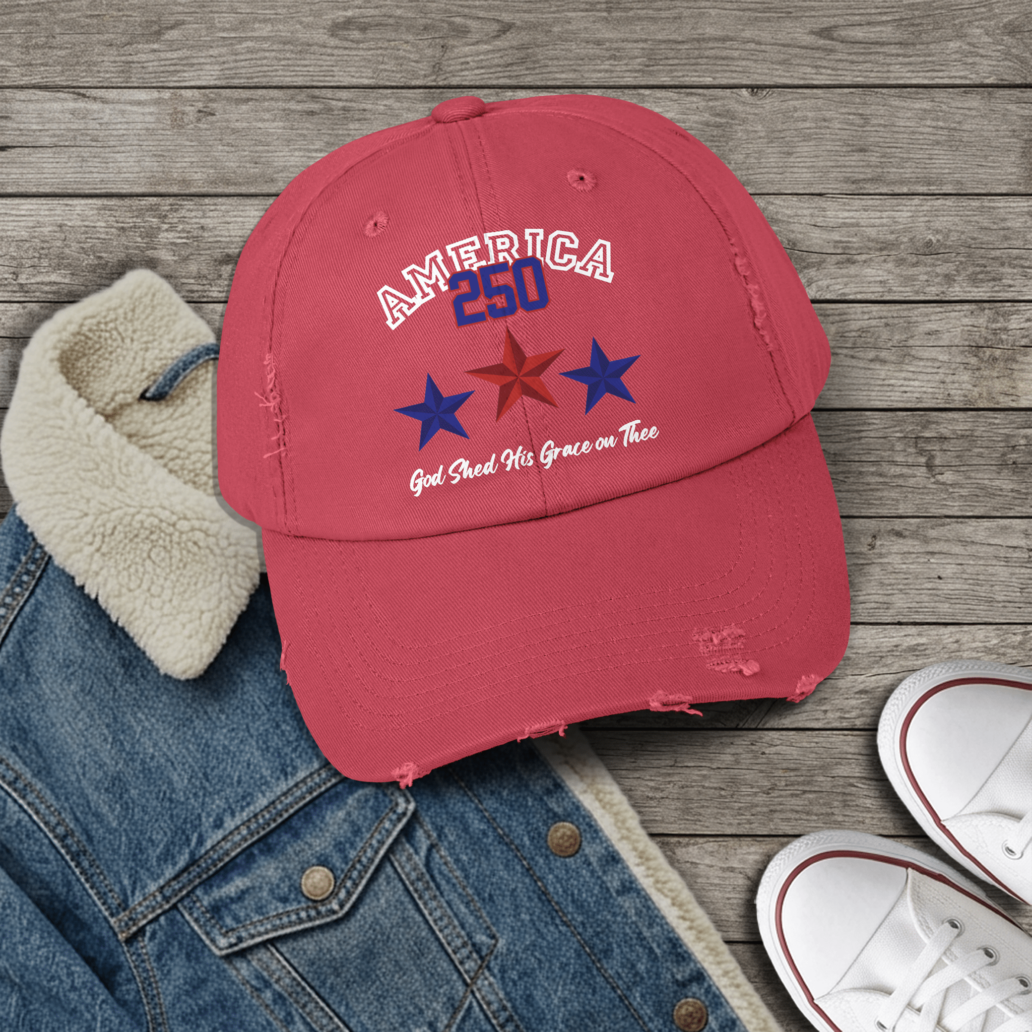 250 Years America | God Shed His Grace on Thee | Unisex Vintage Cap - 5 Colors - Sacred Stylz