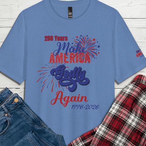 250 Years | Make America Godly Again Tri-Blend Tee-3 Colors (Maritime Frost/White/Heathered Grey) - Sacred Stylz
