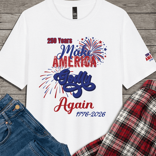 250 Years | Make America Godly Again Tri-Blend Tee-3 Colors (Maritime Frost/White/Heathered Grey) - Sacred Stylz