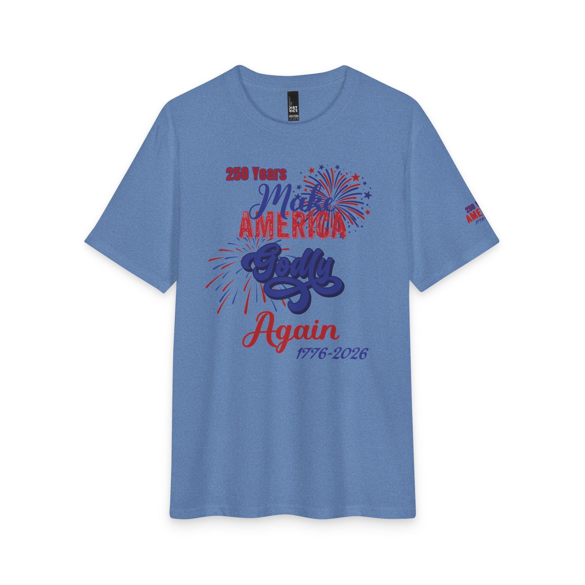 250 Years | Make America Godly Again Tri-Blend Tee-3 Colors (Maritime Frost/White/Heathered Grey) - Sacred Stylz