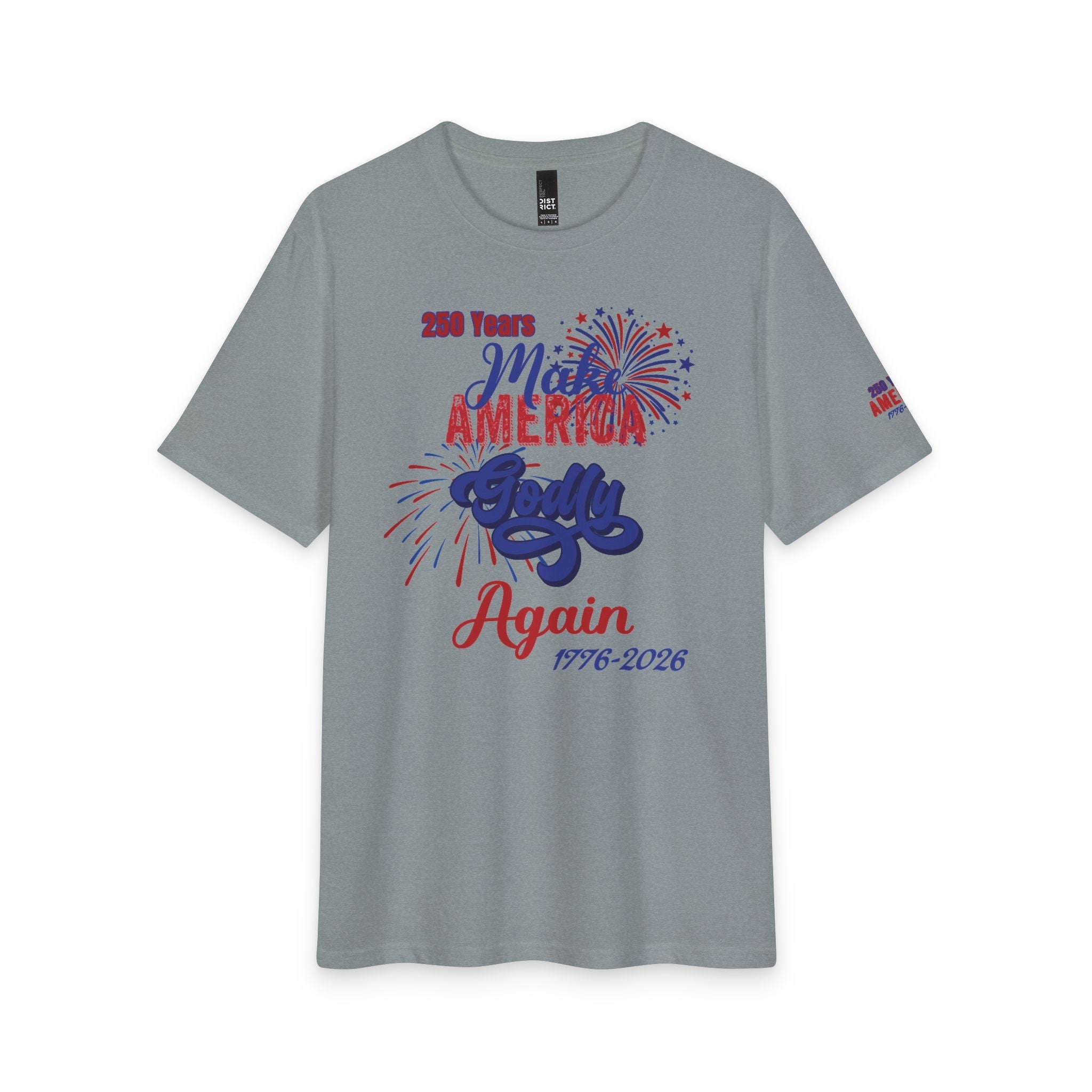 250 Years | Make America Godly Again Tri-Blend Tee-3 Colors (Maritime Frost/White/Heathered Grey) - Sacred Stylz