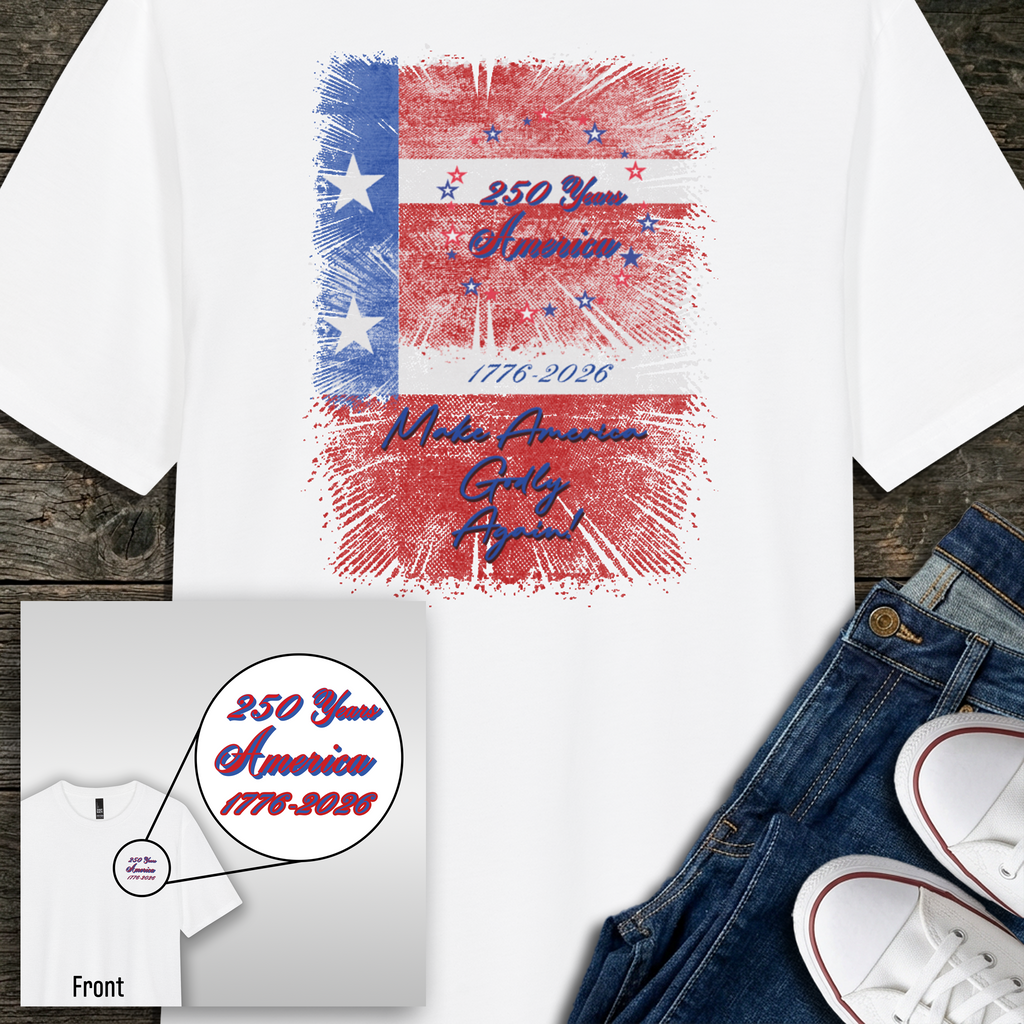 250 Years Make America Godly Again Tri-Blend Tee-3 Colors (White/Royal Frost/Black)