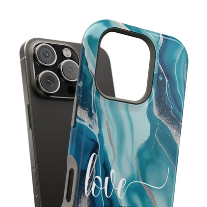 Love Rejoices- Magnetic Tough Phone Case - Bible Verse (Blue Marble) - (Fits Samsung & Apple)
