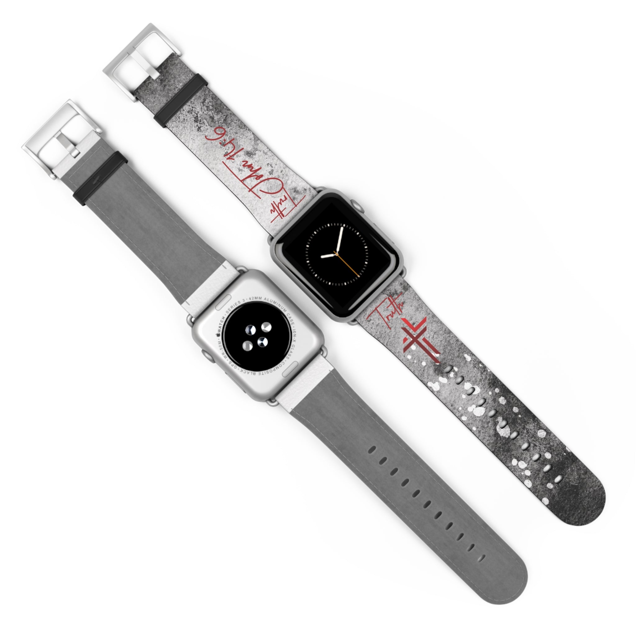 Truth John 14:6 Band for Apple Watch 38-41/42-45– Black & White | Faux Leather