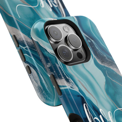 Love Rejoices- Magnetic Tough Phone Case - Bible Verse (Blue Marble) - (Fits Samsung & Apple)