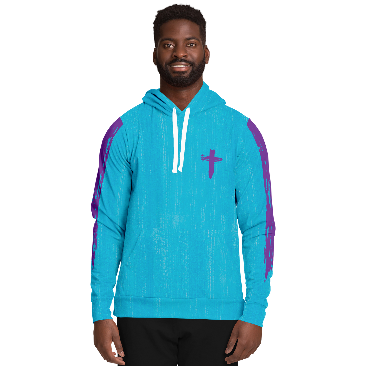 Know/No Jesus-Truth Hoodie - Turquoise and Purple