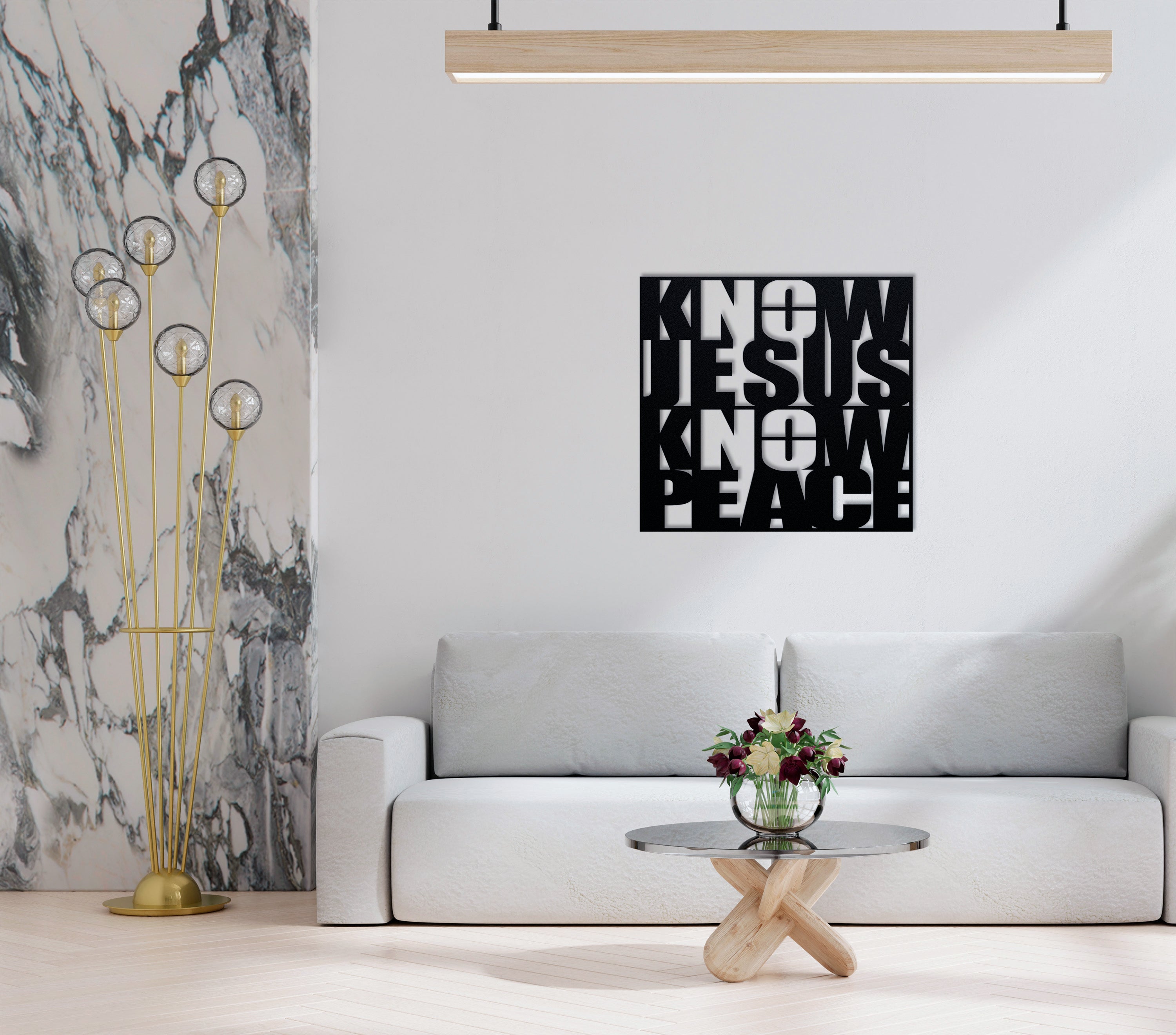Know Jesus, Know Peace Sign on Wall