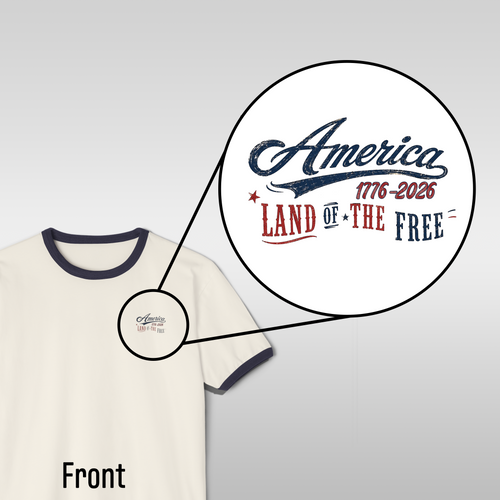 1776 Land of The Free | Vintage America Ringer Tee