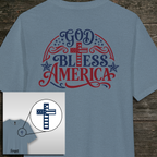 God Bless America Tri-Blend Tee - 3 Colors (Heathered Grey/White/Flint Blue Heather)