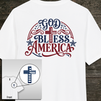 God Bless America Tri-Blend Tee - 3 Colors (Heathered Grey/White/Flint Blue Heather)