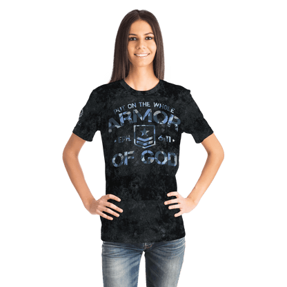 Armor of God - Blue and Black Camo Shirt - Sacred Stylz