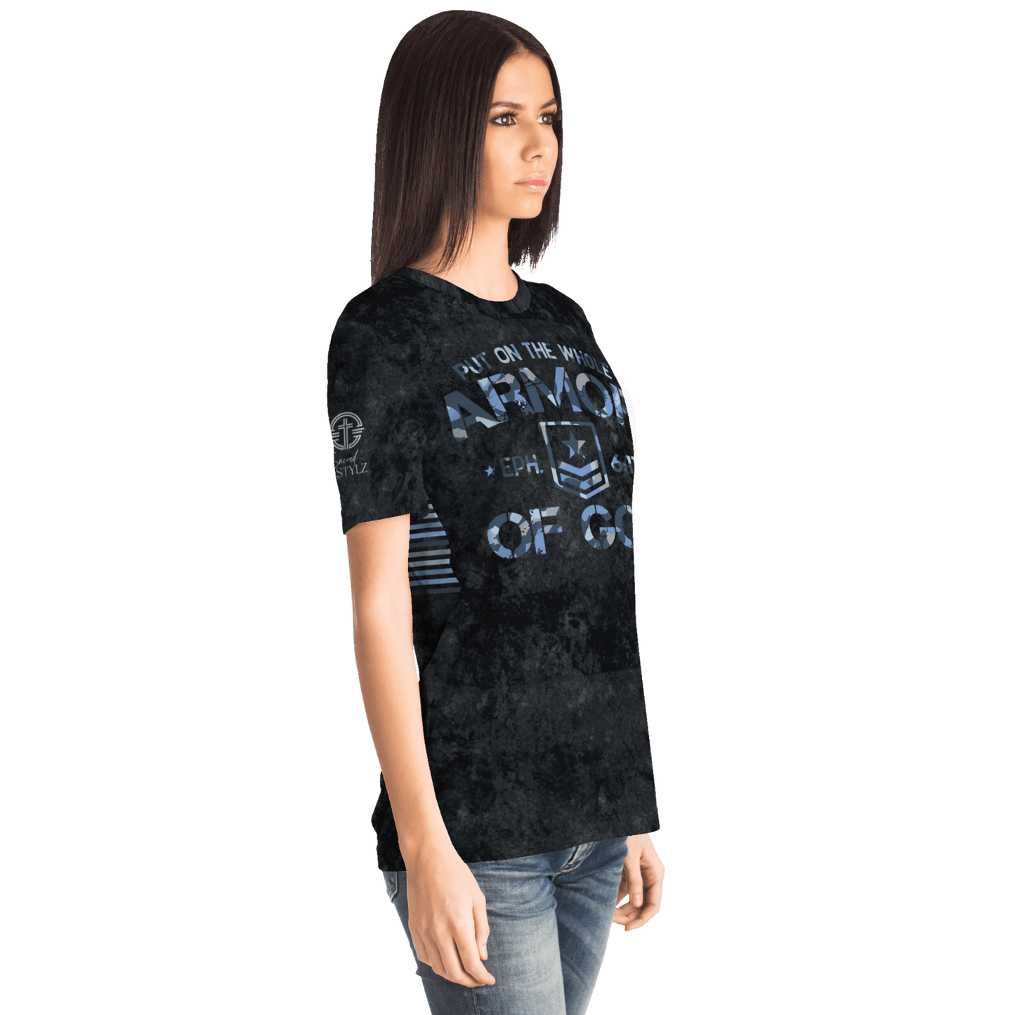 Armor of God - Blue and Black Camo Shirt - Sacred Stylz