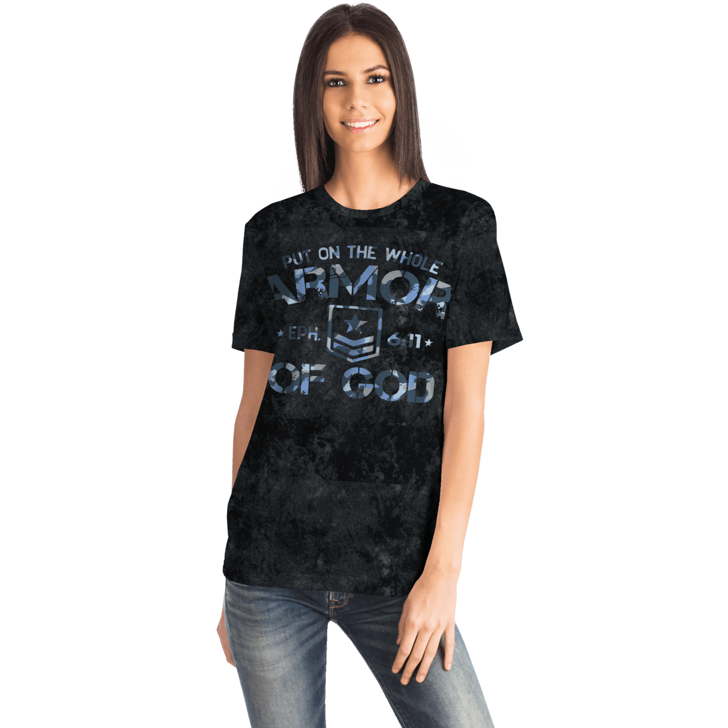 Armor of God - Blue and Black Camo Shirt - Sacred Stylz