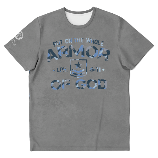 Armor of God - Blue and Gray Camo Shirt - Sacred Stylz