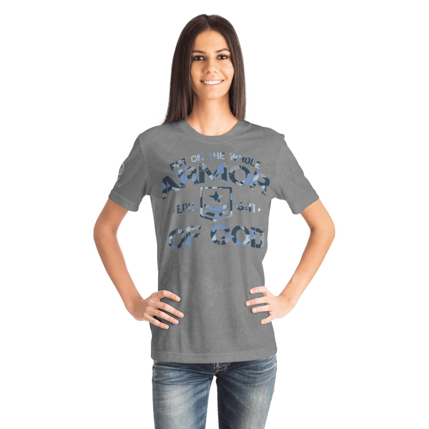 Armor of God - Blue and Gray Camo Shirt - Sacred Stylz