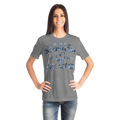 Armor of God - Blue and Gray Camo Shirt - Sacred Stylz