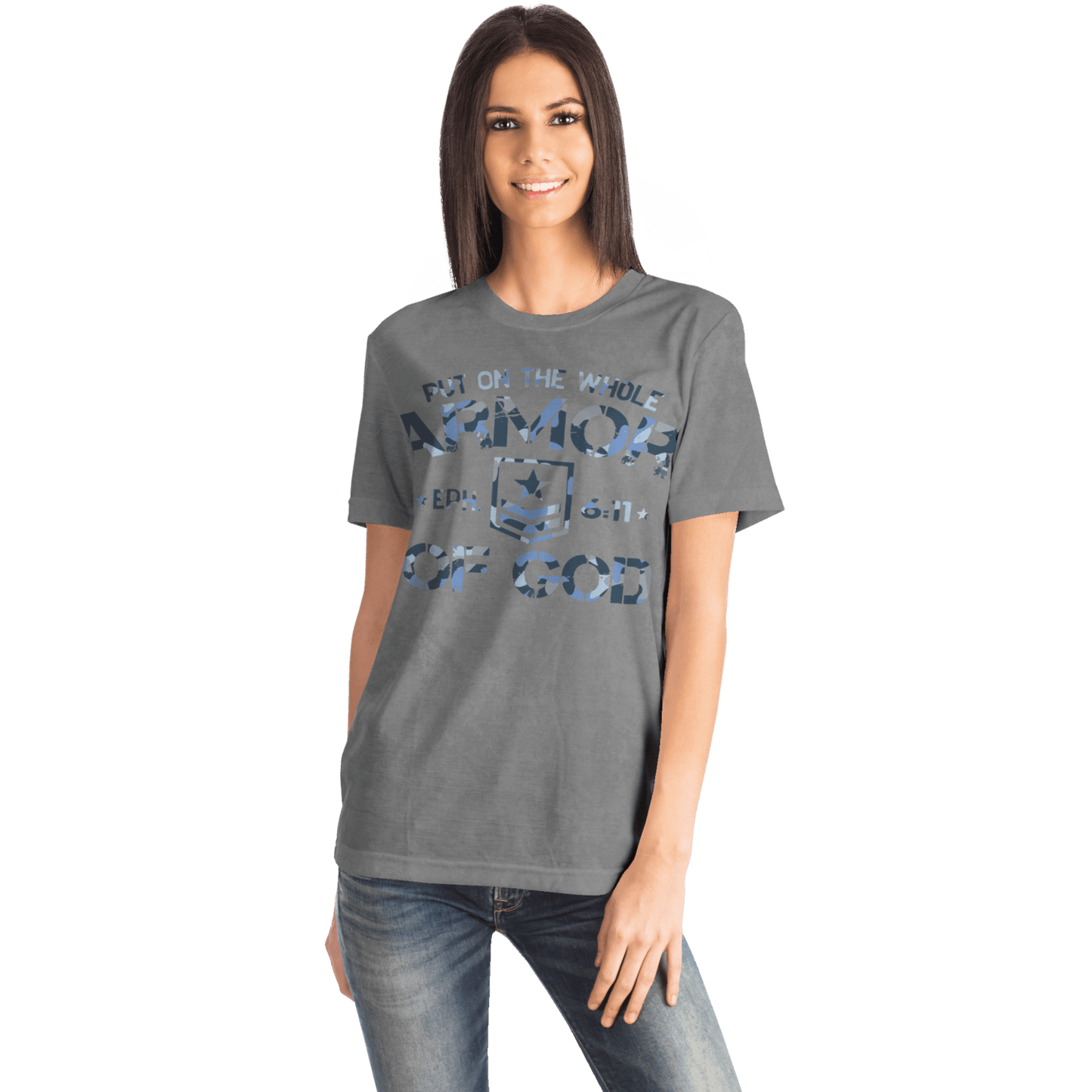 Armor of God - Blue and Gray Camo Shirt - Sacred Stylz