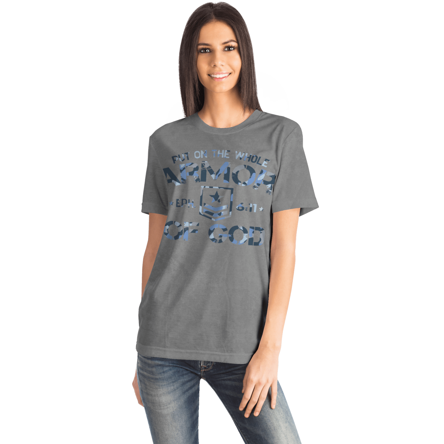 Armor of God - Blue and Gray Camo Shirt - Sacred Stylz