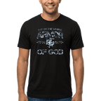 Armor of God Blue Camo Design Flint Blue Heather-T-Shirt - Sacred Stylz