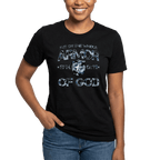 Armor of God Blue Camo Design Flint Blue Heather-T-Shirt - Sacred Stylz