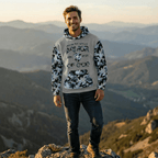 Armor of God - Blue Camo on Gray Suede - Wash Cotton Hoodie - Unisex - Sacred Stylz