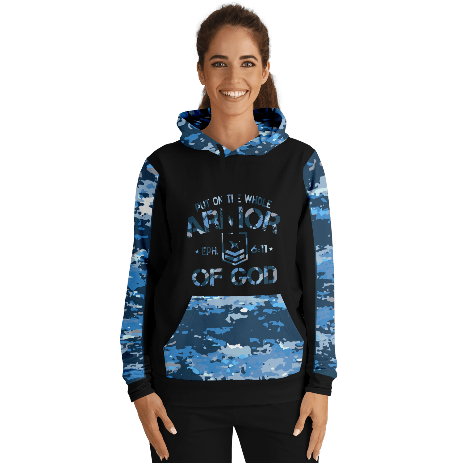 Armor of God Blue Premium Hoodies - Sacred Stylz