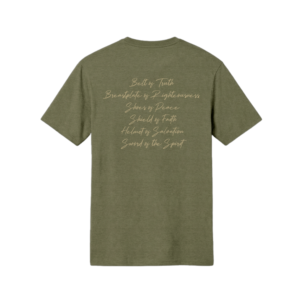 Armor of God Green Camo Design Military Green Frost-T-Shirt - Sacred Stylz