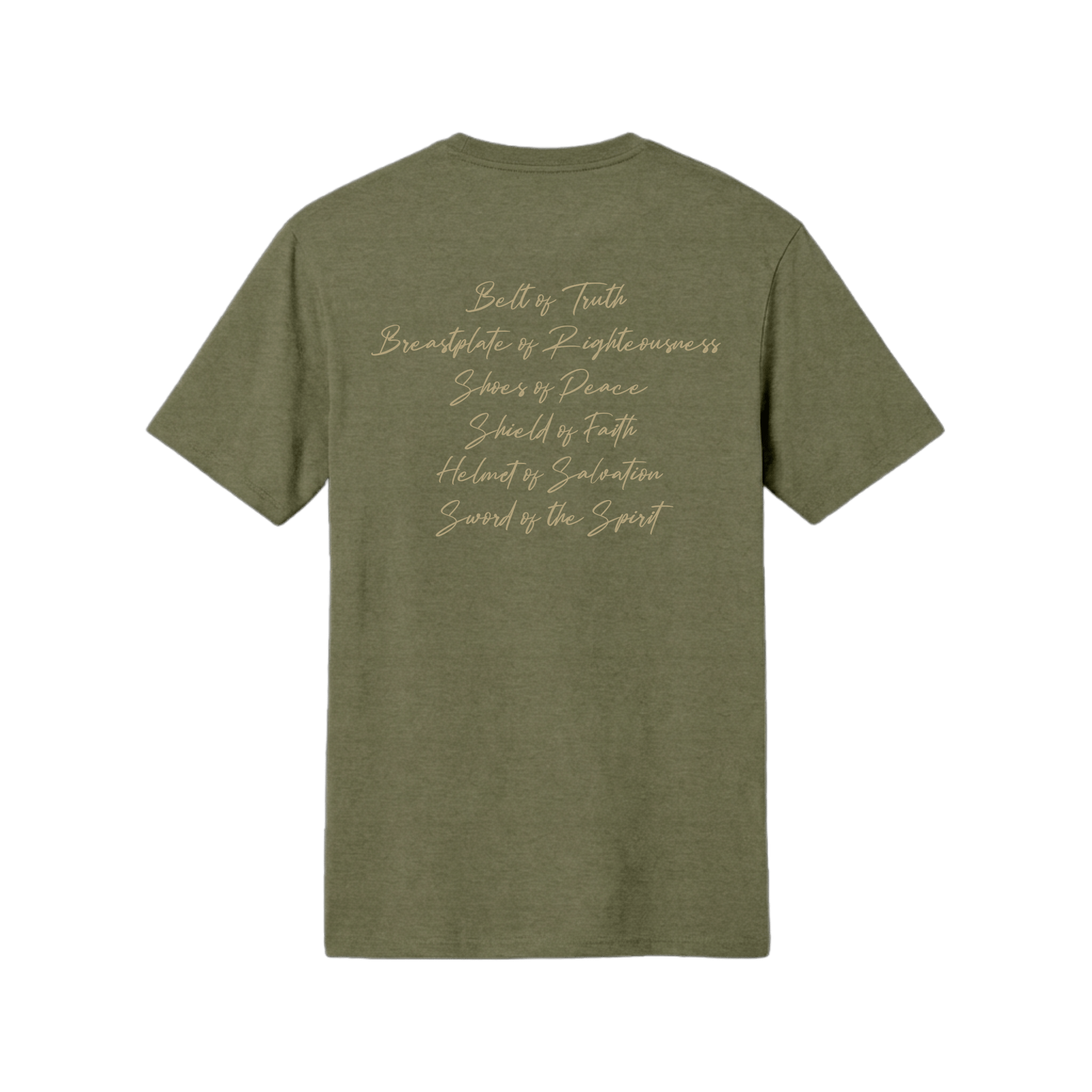 Armor of God Green Camo Design Military Green Frost-T-Shirt - Sacred Stylz