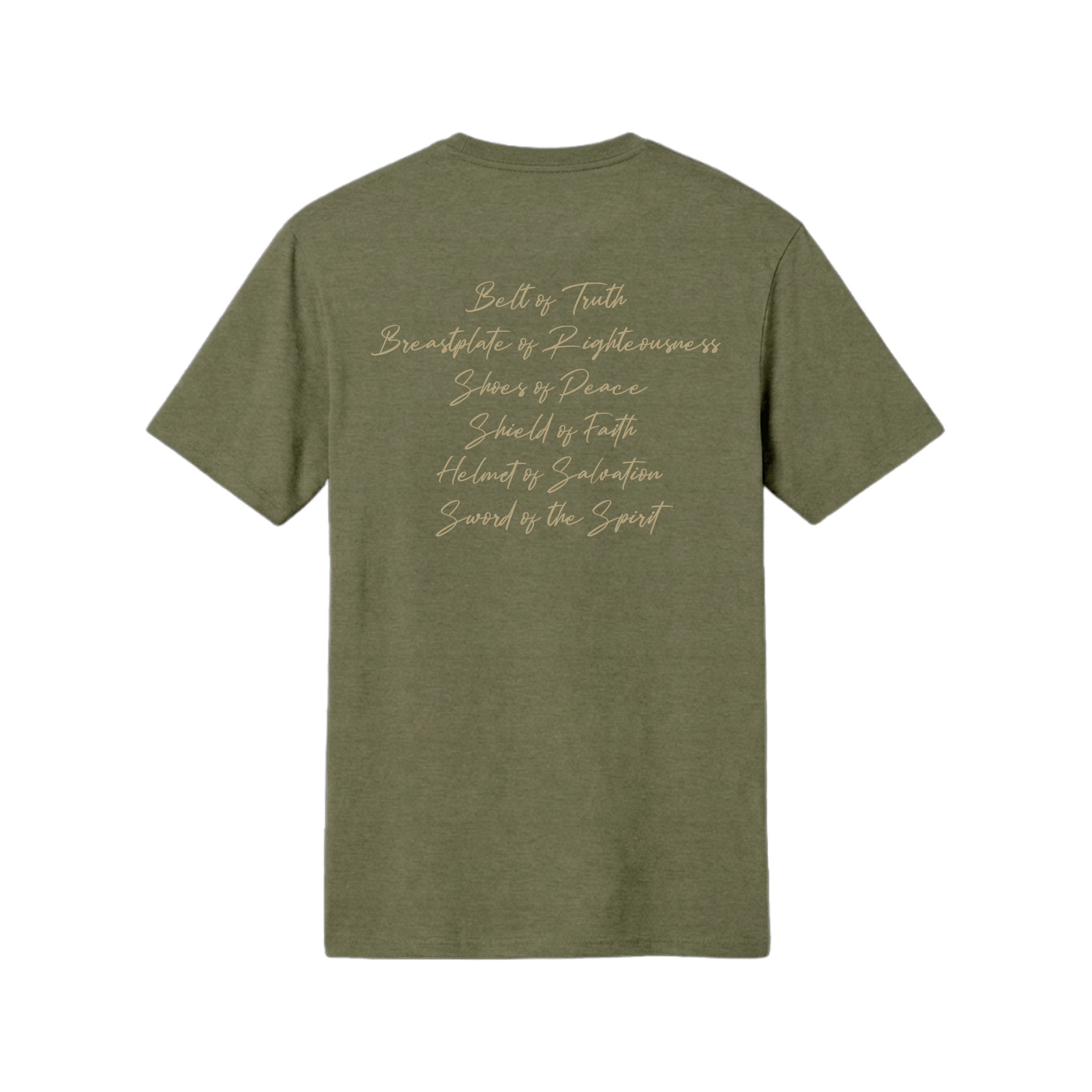 Armor of God Green Camo Design Military Green Frost-T-Shirt - Sacred Stylz