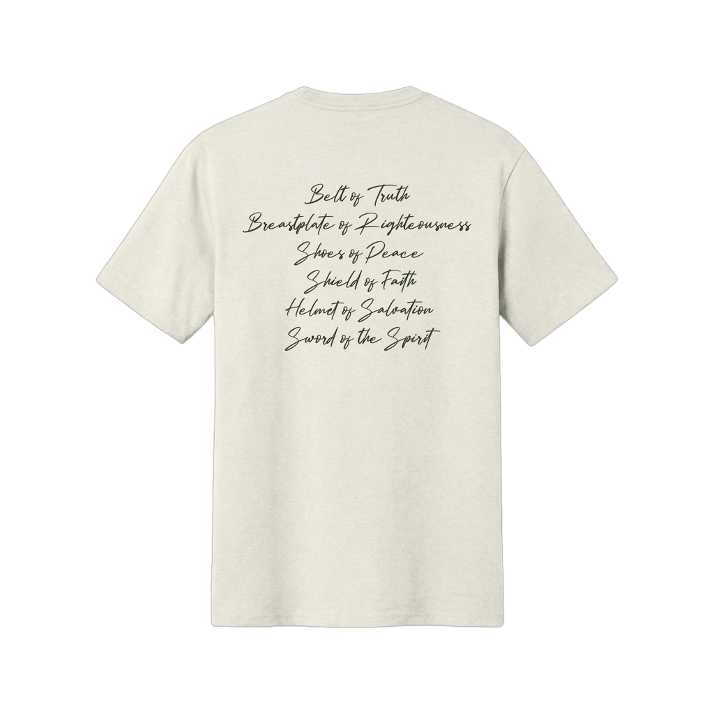 Armor of God Green Camo Design Oatmeal Heather-T-Shirt - Sacred Stylz