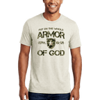 Armor of God Green Camo Design Coyote Brown Heather-T-Shirt - Sacred Stylz