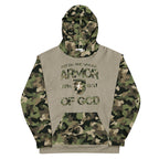 Armor of God - Green Camo on Tan Suede - Wash Cotton Hoodie - Unisex - Sacred Stylz